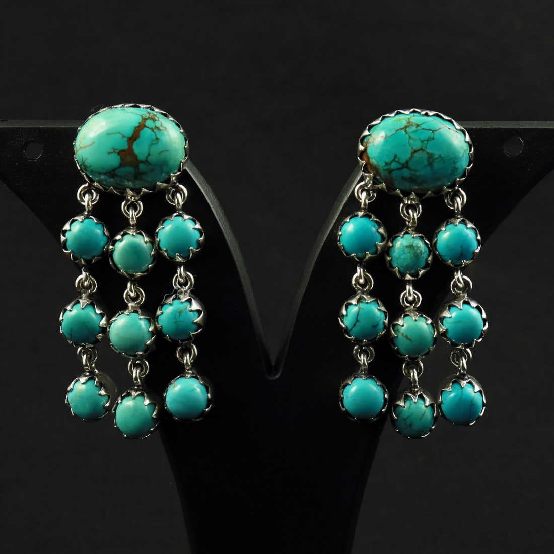 Natural Turquoise Sterling Silver Plated Handmade Stud Earring: Product ID: 260712121248 Product - Handmade Silver Plated Stud Earring Metal - 92.5 Sterling Silver Plated Earring Type - Stud Gemstone - Turquoise Gemstone Origin - Tibet Gemstone Size - 12X16 MM ( 2