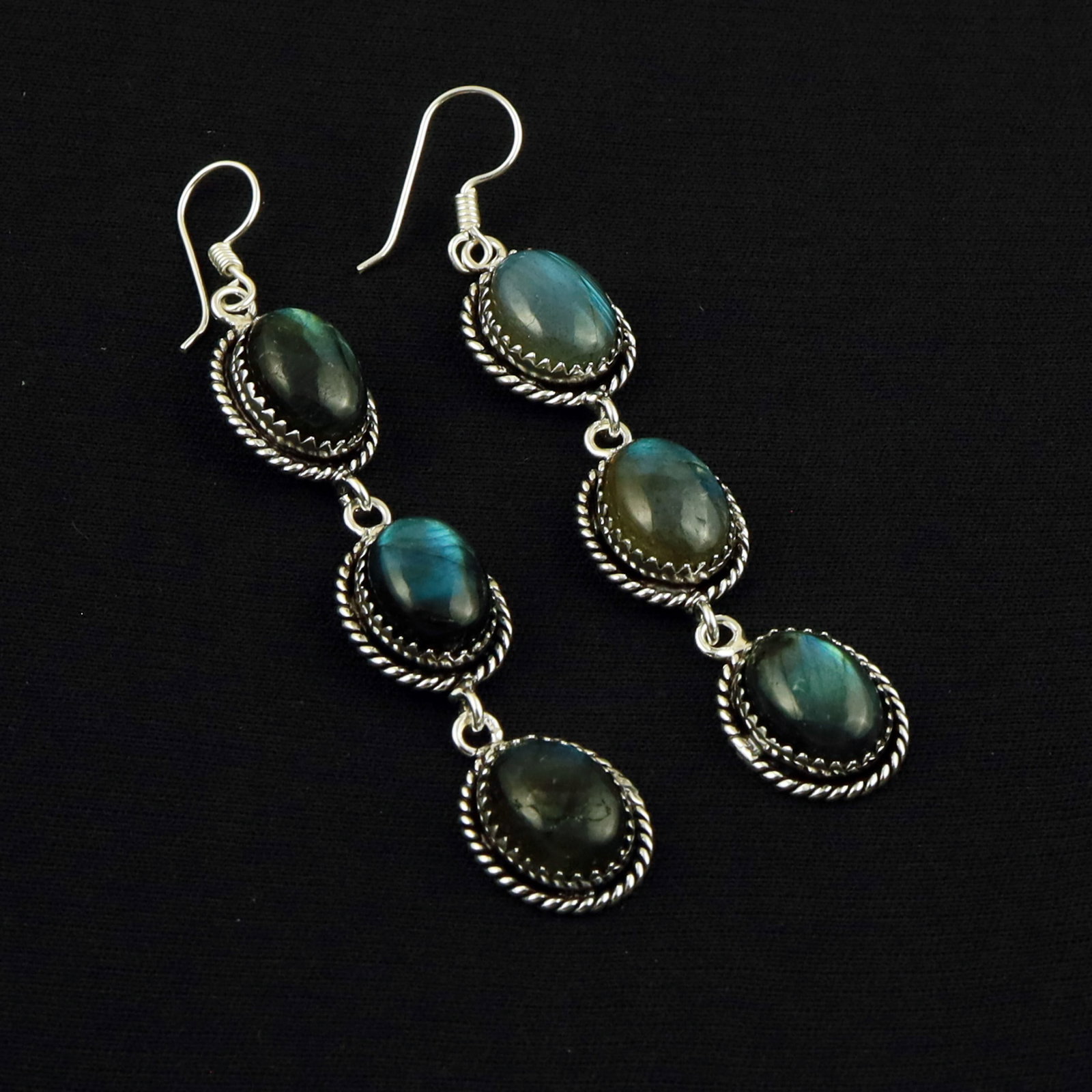 Natural Labradorite Sterling Silver Plated Handmade Stud Earring: Product ID: 260702145453 Product - Handmade Silver Plated Stud Earring Metal - 92.5 Sterling Silver Plated Earring Type - Stud Gemstone - Labradorite Gemstone Origin - Canada Gemstone Size - 10X14 MM 
