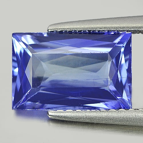 Natural Violetish Blue Tanzanite Gemstones 2.85 Ct. Clean Baguette Shape 10.66 x 7.03 Mm. (1 of 4)