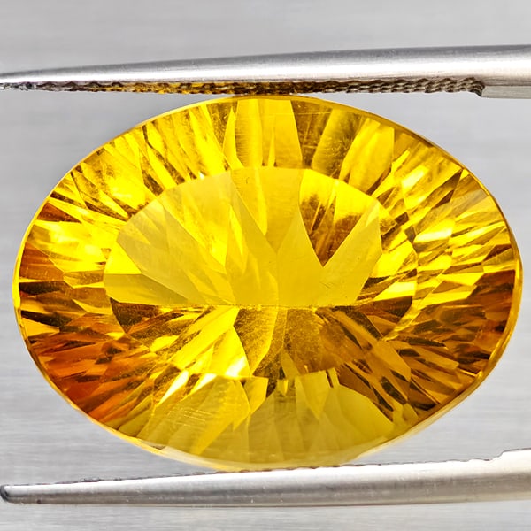 Natural Yellow Citrine Gemstones 14.43 Ct. Clean Oval Concave Cut 19.4 x 14.5 Mm.: Product ID: 801815418 Product Name: Natural Citrine Weight: 14.43 CT. Size: 19.4 x 14.5 x 10.1 MM. Shape: Oval Concave Color: Yellow Clarity:VSI Luster: Good Gems Origin: Brazil Treatment: Unheated Cr