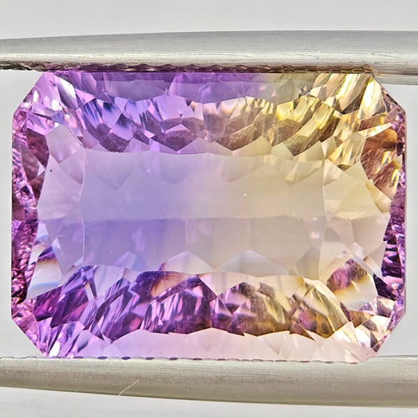 Natural Bi Color Ametrine Gemstones 8.35 Ct. Octagon Concave Cut 14.3 x 10.4 Mm. (1 of 3)