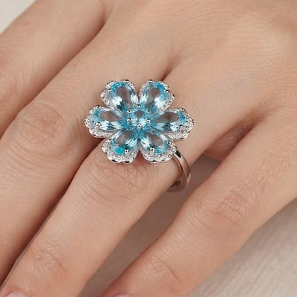Natural Swiss Blue Topaz Gemstones 925 Sterling Silver Ring Jewelry 4.60 Grams Size 9: Product ID: 808500322 Product Type: 925 Sterling Silver Fine Jewelry Jewelry Weight: 4.60 Grams. Gemstones Color: Swiss Blue Metal: Solid Silver 92.5%. Gemstone Detail: Topaz At Your Service: At Treas