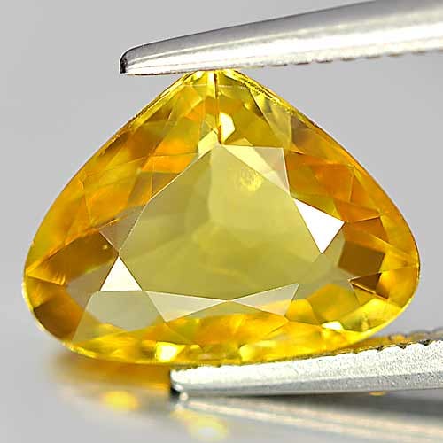 Natural Yellow Sapphire Gemstones 2.19 Ct. Pear Shape 10.1 x 7.8 Mm.: Product ID: 806151526 Product Name: Natural Yellow Sapphire Weight: 2.19 CT. Size: 10.1 x 7.8 x 3.5 MM. Shape: Pear Color: Yellow Clarity:VSI Luster: Very Good Gems Origin: Thailand Treatment: Heated 