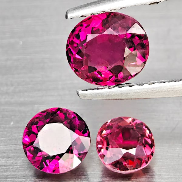 Natural Pink Tourmaline Gemstones 2.80 Ct. 3 Pcs Mixed Shape: Product ID: 807251415 Product Name: Natural Tourmaline Weight: 2.80 CT. Size: 7.2 x 6.2 x 4.7 to 5.1 x 5.1 x 3.2 MM. Shape: Mixed Shape Color: Pink Clarity:VSI Luster: Very Good Gems Origin: Nigeria T