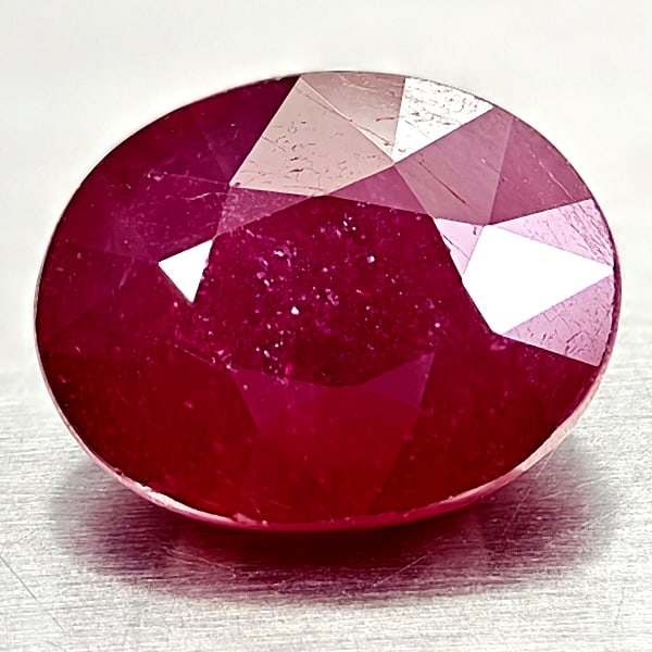 Natural Red Ruby Gemstones 3.28 Ct. Oval Shape 7.5 x 9.5 Mm.: Product ID: 805935065 Product Name: Natural Ruby Weight: 3.28 CT. Size: 7.5 x 9.5 x 4.6 MM. Shape: Oval Color: Red Clarity:VSI Luster: Good Gems Origin: Madagascar Treatment: Heated (Lead-glass fillin