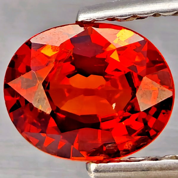 Natural Orangish Red Spessartine Garnet Gemstones 0.59 Ct. Oval Shape 6.6 x 5.5 Mm: Product ID: 802937369 Product Name: Natural Garnet Weight: 0.59 CT. Size: 6.6 x 5.5 x 3.4 MM. Shape: Oval Shape Color: Orangish Red Clarity:SI1 Luster: Good Gems Origin: Namibia Treatment: Unheated Cr