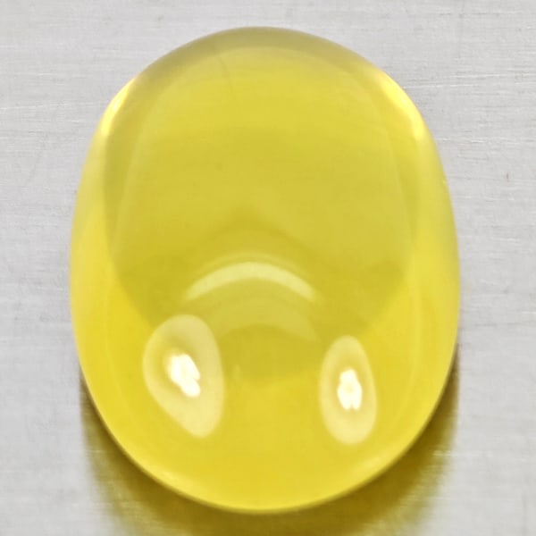 Natural Yellow Lemon Quartz Gemstones 17.85 Ct. Oval Cabochon Shape 20 x 13.9 Mm. (1 of 3)