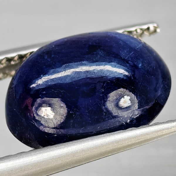 Natural Blue Sapphire Gemstones 6.09 Ct. Oval Cabochon Shape 11.2 x 8.5 Mm.: Product ID: 806012345 Product Name: Natural Blue Sapphire Weight: 6.09 CT. Size: 11.2 x 8.5 x 6.4 MM. Shape: Oval Cabochon Color: Blue Clarity:Semi - Transparent Luster: Good Gems Origin: Madagascar T