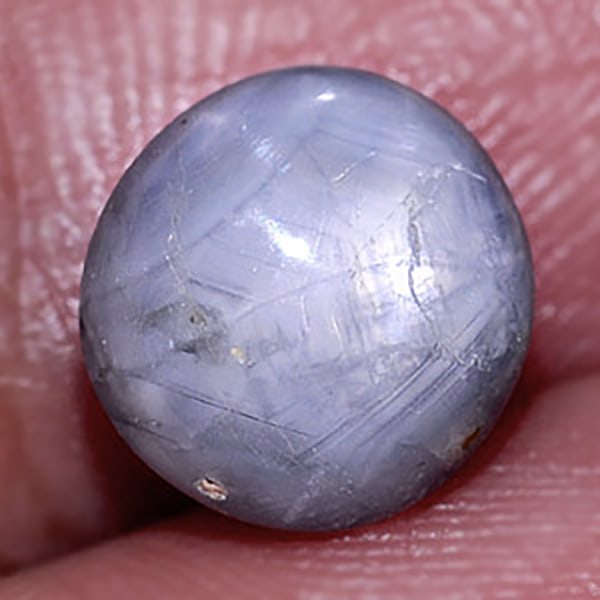 Natural Blue Star Sapphire Gemstones 5.32 Ct. Oval Cabochon Shape 9.2 x 8.8 Mm. (1 of 3)
