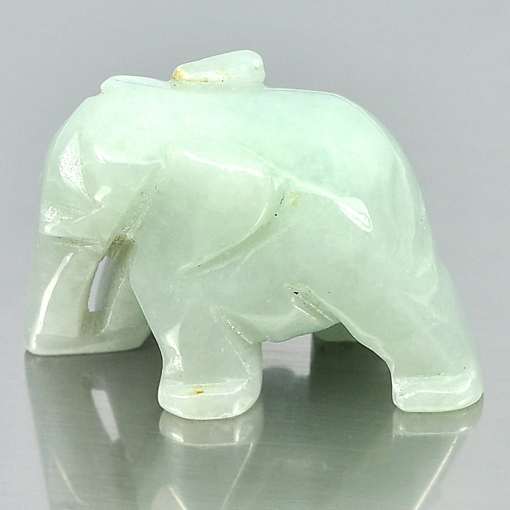 Natural Green White Jade Gemstones 68.70 Ct. Elephant Carving Shape 29 x 19 Mm.: Product ID: 819812697 Product Name: Natural Jade Weight: 68.70 CT. Size: 29 x 19 x 15 MM. Shape: Elephant Carving Color: Green Clarity:Opaque Luster: Good Gems Origin: Thailand Treatment: Unheated Cry