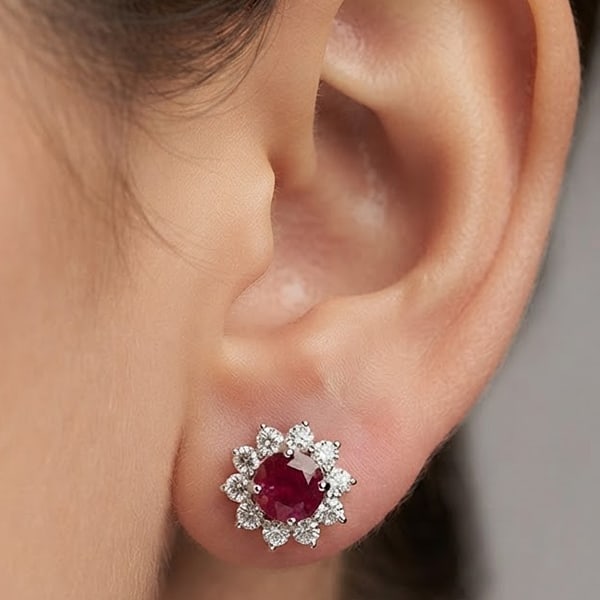 Natural Red Ruby with 925 Sterling Silver Earring Jewelry 3.71 Grams: Product ID: 808500285 Product Type: 925 Sterling Silver Fine Jewelry Jewelry Weight: 3.71 Grams. Gemstones Color: Red Metal: Solid Silver 92.5%. Gemstone Detail: Ruby At Your Service: At Treasure of G
