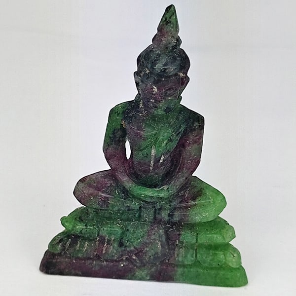 Natural Red Green Ruby in Zoisite 71.36 Ct. Buddha Carving Shape 45 x 33 Mm. (1 of 3)