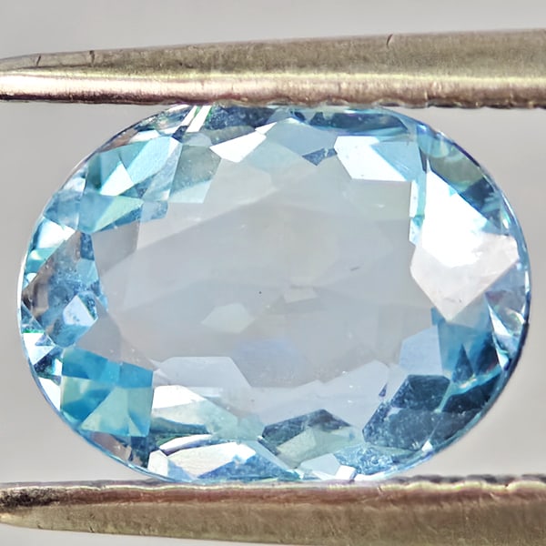 Natural Baby Blue Aquamarine Gemstones 1.22 Ct. Oval Shape 8.2 x 6.4 Mm.: Product ID: 800812391 Product Name: Natural Aquamarine Weight: 1.22 CT. Size: 8.2 x 6.4 x 3.7 MM. Shape: Oval Color: Baby Blue Clarity:SI1 Luster: Good Gems Origin: Brazil Treatment: Unheated Crystal 