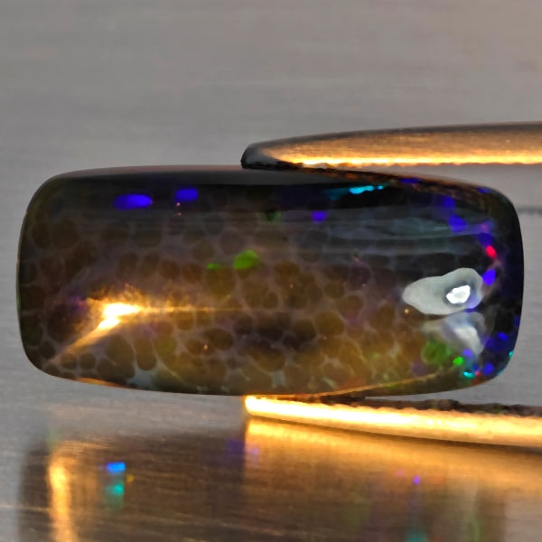 Natural Multi Color Play Of Colour Opal Gemstones 4.54 Ct. Cushion Cabochon Shape 19 x 8.7 Mm.: Product ID: 818728547 Product Name: Natural Opal Weight: 4.54 CT. Size: 19 x 8.7 x 5 MM. Shape: Cushion Cabochon Shape Color: Multi-Color Clarity:Semi - Transparent Luster: Good Gems Origin: Ethiopia 