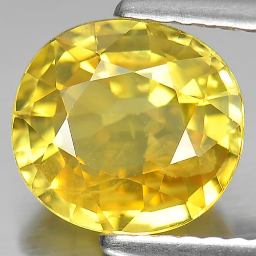 Natural Yellow Sapphire Gemstones 2.23 Ct. Oval Shape 8.3 x 7.7 Mm.: Product ID: 806151545 Product Name: Natural Yellow Sapphire Weight: 2.23 CT. Size: 8.3 x 7.7 x 4.1 MM. Shape: Oval Color: Yellow Clarity:VSI Luster: Very Good Gems Origin: Thailand Treatment: Heated C