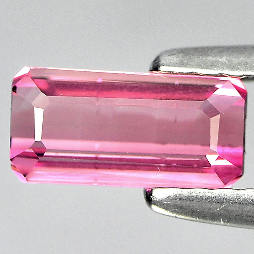 Natural Pink Tourmaline Gemstones 0.79 Ct. Octagon Shape 7.5 x 3.7 Mm.: Product ID: 807250306 Product Name: Natural Tourmaline Weight: 0.79 CT. Size: 7.5 x 3.7 x 2.8 MM. Shape: Octagon Color: Pink Clarity:VSI Luster: Good Gems Origin: Nigeria Treatment: Unheated Crystal S