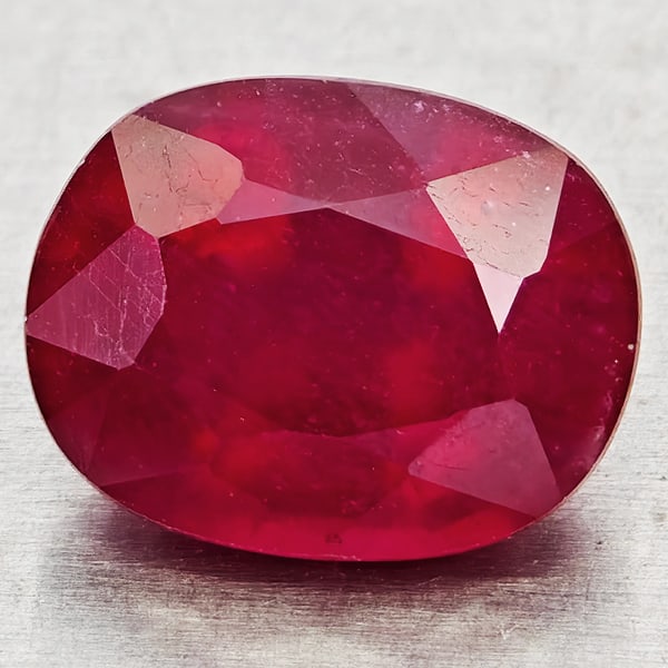 Natural Purplish Red Ruby Gemstones 3.02 Ct. Oval Shape 9.2 x 7.3 Mm. (1 of 3)