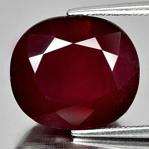 Natural Purplish Red Ruby Gemstones 12.30 Ct. Oval Shape 12.64 x 14.35 Mm. (1 of 4)