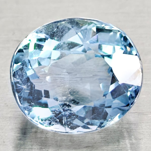 Natural Light Blue Aquamarine Gemstones 1.54 Ct. Oval Shape 7.1 x 6.2 Mm. (1 of 3)
