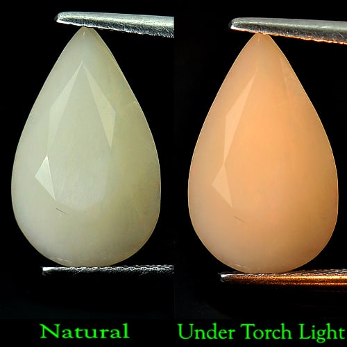 Natural White Color Opal Gemstones 5.84 Ct. Pear Shape 17.6 x 11 Mm.: Product ID: 818711119 Product Name: Natural Opal Weight: 5.84 CT. Size: 17.6 x 11 x 8.2 MM. Shape: Pear Color: White Clarity:Opaque Luster: Good Gems Origin: Ethiopia Treatment: Unheated Crystal Struc