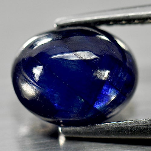 Natural Blue Sapphire Gemstones 2.52 Ct. Oval Cabochon Shape 8.4 x 6.8 Mm.: Product ID: 806009593 Product Name: Natural Blue Sapphire Weight: 2.52 CT. Size: 8.4 x 6.8 x 4.5 MM. Shape: Oval Cabochon Color: Blue Clarity:Opaque Luster: Good Gems Origin: Madagascar Treatment: Hea