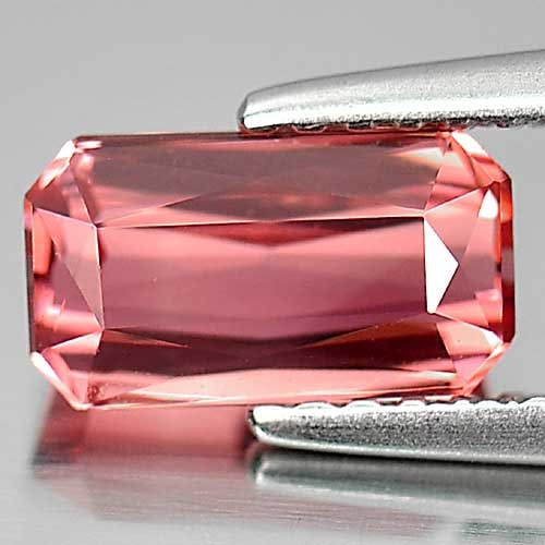 Natural Peach Pink Tourmaline Gemstones 1.42 Ct. Clean Octagon 8.9 x 5 Mm.: Product ID: 807239586 Product Name: Natural Tourmaline Weight: 1.42 CT. Size: 8.9 x 5 x 4.3 MM. Shape: Octagon Color: Peach Pink Clarity:IF Luster: Good Gems Origin: Nigeria Treatment: Unheated Crysta