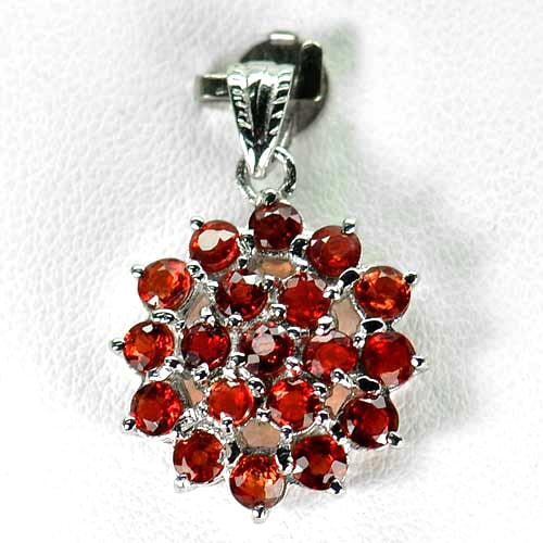 Natural Reddish Orange Songea Sapphire with 925 Sterling Silver Pendant Jewelry 2.59 G. (1 of 3)