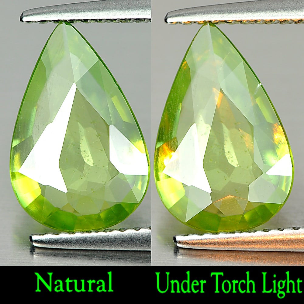 Natural Multi Color Sphene With Rainbow Spark 1.84 Ct. Pear Shape 12.2 x 8.1 Mm.: Product ID: 806508013 Product Name: Natural Sphene Weight: 1.84 CT. Size: 12.2 x 8.1 x 2.3 MM. Shape: Pear Color: Green With Rainbow Spark Clarity:VSI Luster: Adamantine Gems Origin: Madagascar Treatm