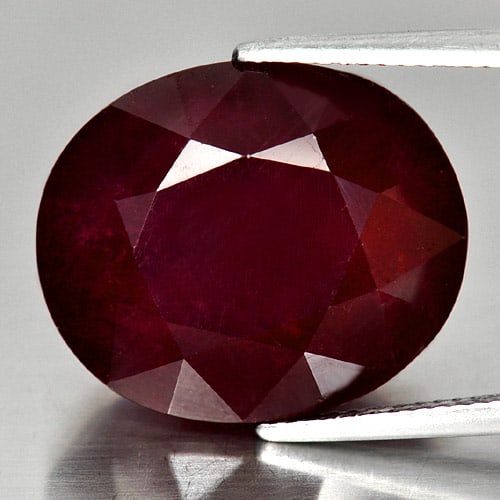 Natural Purplish Red Ruby Gemstones 32.66 Ct. Oval 19.3 x 16.2 Mm. (1 of 3)