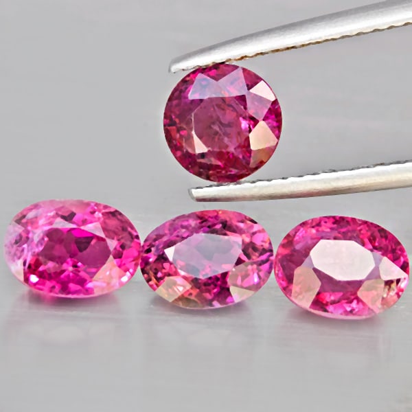 Natural Pink Tourmaline Gemstones 4.62 Ct. 4 Pcs. Mixed Shape 7.5 x 5.4 Mm. (1 of 3)