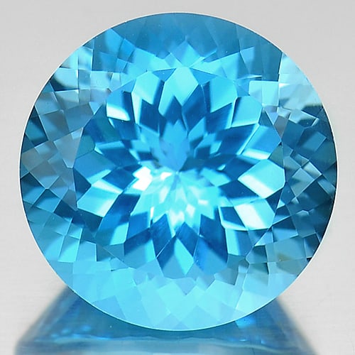 Natural Swiss Blue Topaz Gemstones 15.43 Ct. Clean Round Cornflower Cut 15 Mm.: Product ID: 807166760 Product Name: Natural Blue Topaz Weight: 15.43 CT. Size: 15 x 15 x 10.2 MM. Shape: Round Color: Blue Clarity:IF Luster: Good Gems Origin: Brazil Treatment: Treated Crystal Struct