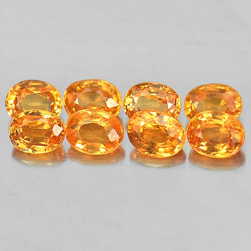 Natural Orange Spessartine Garnet Gemstones 2.20 Ct. 8 Pcs. Oval Shape 4 x 3 Mm.: Product ID: 802935225 Product Name: Natural Spessartine Weight: 2.20 CT. Size: 4 x 3 x 2 MM. Shape: Oval Color: Orange Clarity:VSI Luster: Very Good Gems Origin: Namibia Treatment: Unheated Crystal St