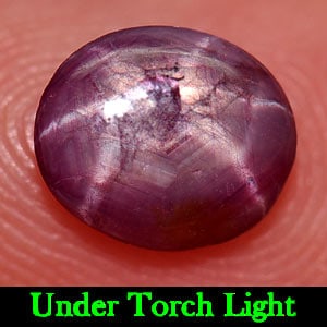 Natural Red Star Ruby Gemstones 6 Rays 1.52 Ct. Oval Cabochon Shape 7.6 x 6.5 Mm. (1 of 3)