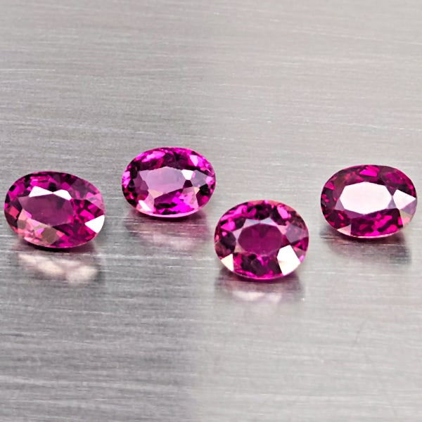 Natural Pink Tourmaline Gemstones 3.52 Ct. 4 Pcs. Oval Shape 7.5 x 5.4 Mm. (1 of 3)