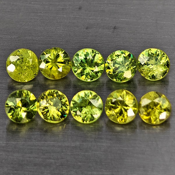 Natural Green Demantiod Garnet Gemstones 1.47 Ct. 10 Pcs. Round Diamond Cut 3 Mm.: Product ID: 802937701 Product Name: Natural Demantoid Weight: 1.47 CT. Size: 3 x 3 x 2 MM. Shape: Round Diamond Cut Color: Green Clarity:SI1 Luster: Good Gems Origin: Madagascar Treatment: Unheated Cr