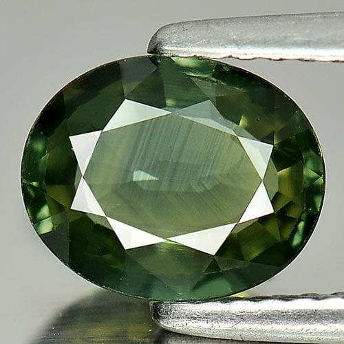 Natural Green Sapphire Gemstones 1.72 Ct. Oval Shape 8.5 x 6.9 Mm. (1 of 3)