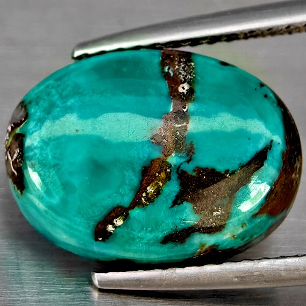 Natural Multi Color Green Turquoise Gemstones 5.33 Ct. Oval Shape Cabochon 14.2 x 10.2 Mm. (1 of 3)