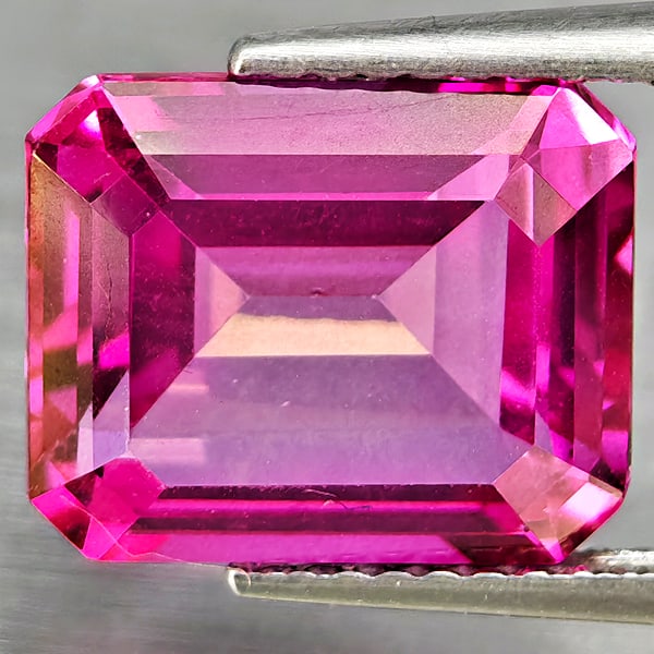 Natural Pink Topaz Gemstones 7.17 Ct. Octagon Shape 12 x 10 Mm.: Product ID: 807168642 Product Name: Natural Topaz Weight: 7.17 CT. Size: 12 x 10 x 6.4 MM. Shape: Octagon Color: Pink Clarity:VSI Luster: Good Gems Origin: Brazil Treatment: Treated Crystal Structure: