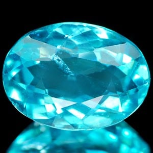 Natural Paraiba Color Apatite Gemstones 0.75 Ct. Oval Shape 6.9 x 5 Mm.: Product ID: 800606206 Product Name: Natural Apatite Weight: 0.75 CT. Size: 6.9 x 5 x 3.1 MM. Shape: Oval Color: Neon Blue Clarity:SI Luster: Good Gems Origin: Tanzania Treatment: Unheated Crystal Stru