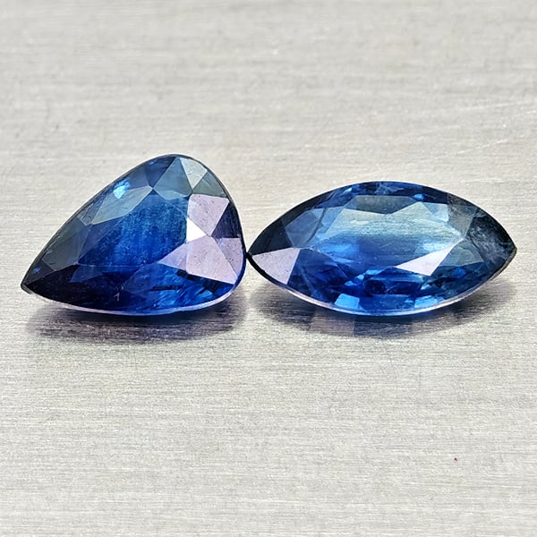Natural Blue Sapphire Gemstones 1.10 Ct. 2 Pcs. Mixed Shape and Mixed Size: Product ID: 806012108 Product Name: Natural Blue Sapphire Weight: 1.10 CT. Size: 7.4 x 3.8 x 2.1 to 6.2 x 4.3 x 2.5 MM. Shape: Mixed Shape Color: Blue Clarity:VSI Luster: Good Gems Origin: Thailand Tr