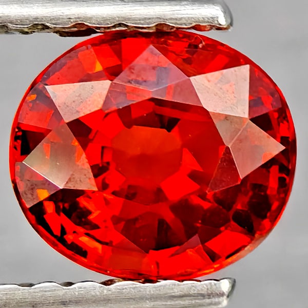 Natural Orangish Red Spessartine Garnet Gemstones 1.10 Ct. Oval Shape 6.1 x 5.4 Mm.