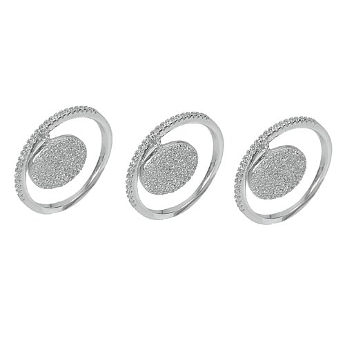 925 Sterling Silver Ring Jewelry White Gold Plated Size 7
