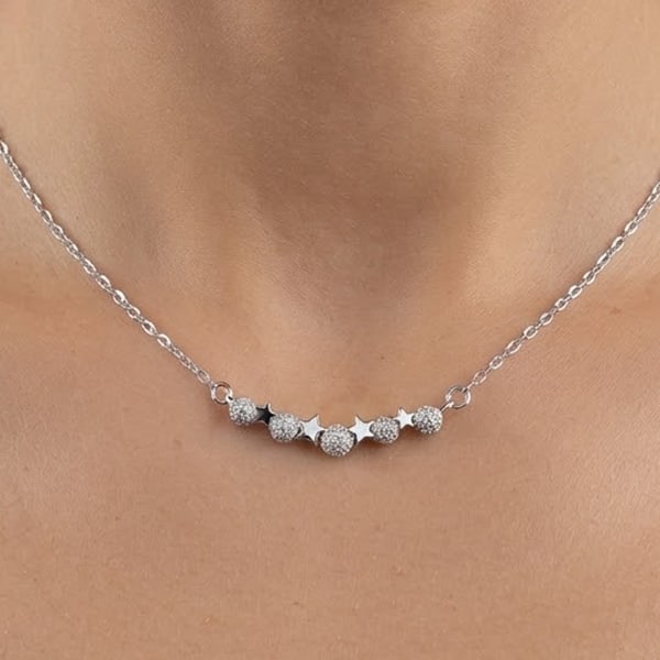 925 Sterling Silver Necklace Jewelry white Gold Plated 2.60 Grams Length 16 Inch.