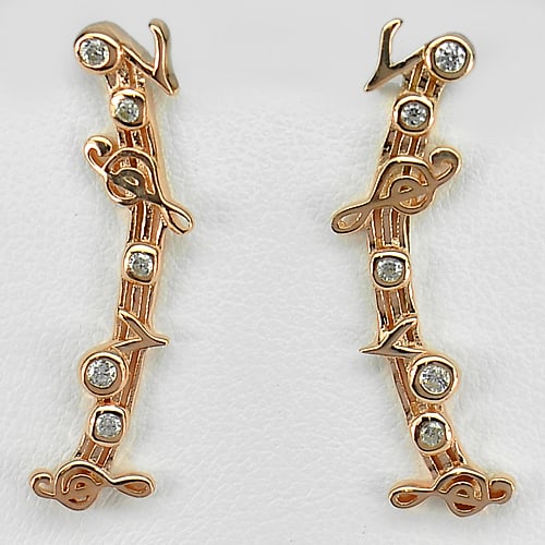 925 Sterling Siver Earrings Jewelry Rose Gold Plated 2.40 Grams