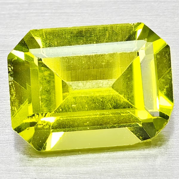 Natural Green Peridot Gemstones 1.26 Ct. Octagon Shape 8.3 x 5.9 Mm.