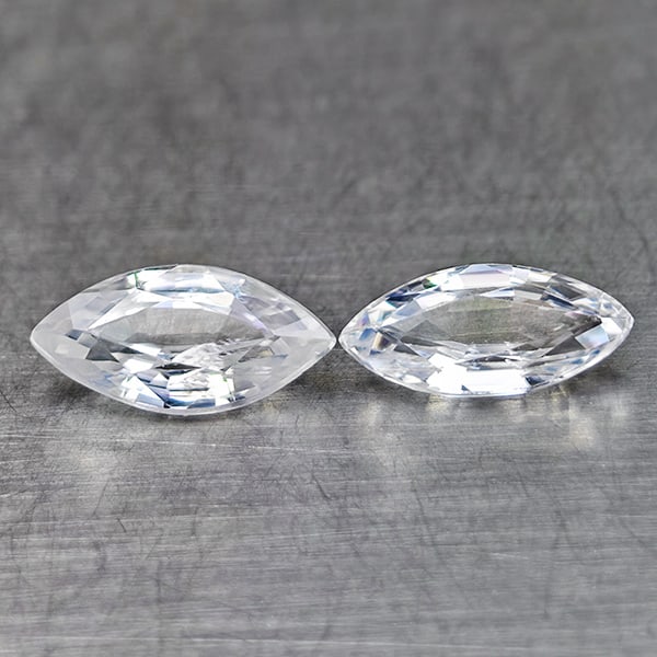 Natural White Zircon Gemstones 1.63 Ct. Marquise Shape 8.2 x 4.1 Mm.