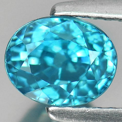 Natural Blue Zircon Gemstone 2.20 Ct. Clean Oval Shape 6.7 x 5.4 Mm.: Product ID: 807720884 Product Name: Natural Zircon Weight: 2.20 CT. Size: 6.7 x 5.4 x 5.7 MM. Shape: Oval Color: Blue Clarity:IF Luster: Very Good Gems Origin: Cambodia Treatment: Heated Crystal Struc