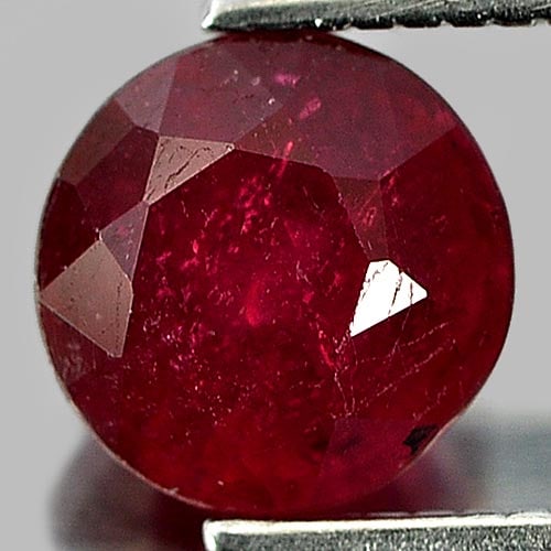 Natural Purplish Red Red Ruby Gemstones 1.33 Ct. Round Shape 6.2 Mm.