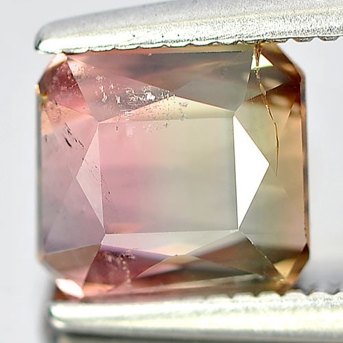 Natural Gem Bi Color Tourmaline Gemstones 1.80 Ct. Octagon Shape 6.6 x 6 Mm. (1 of 3)