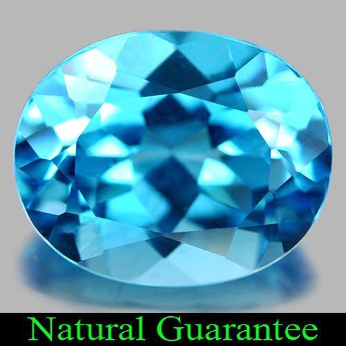 Natural Swiss Blue Topaz Gemstones 4.25 Ct. Oval Shape 11 x 9 Mm.